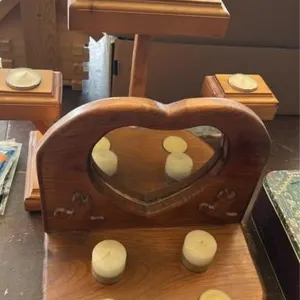 Two Wood candle holders
