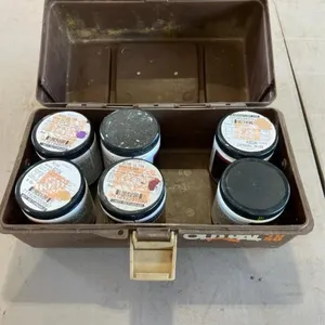 Small Toolbox with Jars of Paint