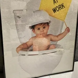 Men at work, humourous sign 16 x 20 in
