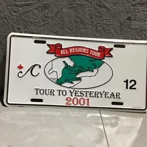 Tour to yesteryear 2001 license plate modern