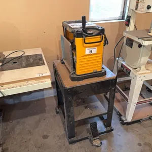 DeWalt DW682 plate joiner on portable DeWalt stand