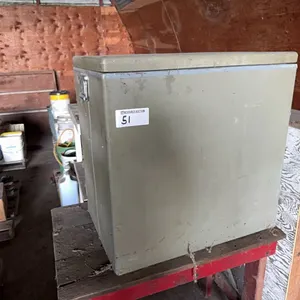 Insulated container w/ wood work bench & assorted shelves