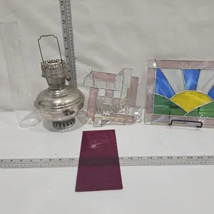 Oil Lamp, Stain Glass pieces