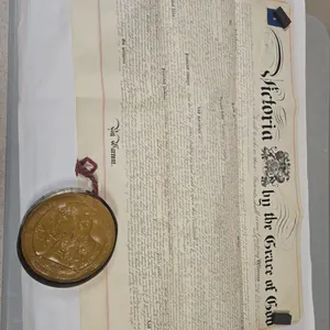 British  - Queen Victoria 1872 Letter of Patent w/seal & skippet