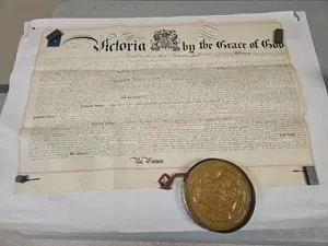 British  - Queen Victoria 1872 Letter of Patent w/seal & skippet