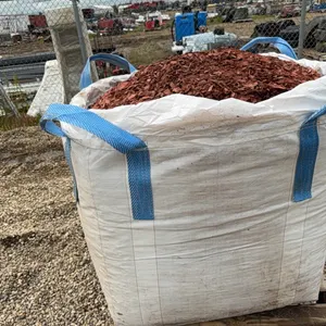 1 - CU YD TOTE OF ASPEN WOOD CHIP RED MULCH