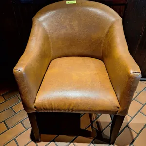 4 Brown Vinyl Lounge Chairs