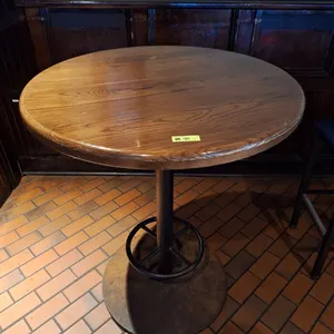 3 Wood/Metal Round High Top Tables, 36"x43"