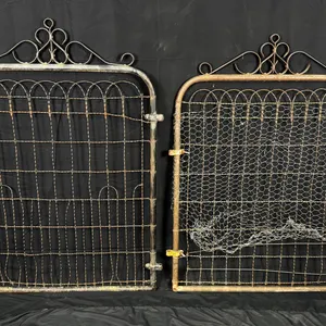PAIR OF ANTIQUE FARM/GARDEN GATES - WROUGHT IRON TOPS