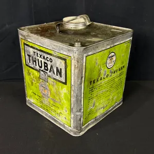 VINTAGE TEXACO THUBAN SQUARE 1 GALLON MOTOR OIL CAN