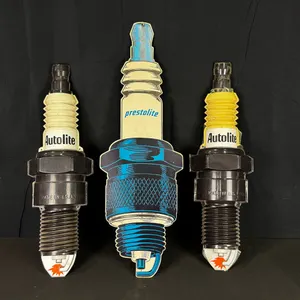 GROUP OF 3 VINTAGE SPARK PLUG ADVERTISING DISPLAYS AUTOLITE & PRESTOLITE