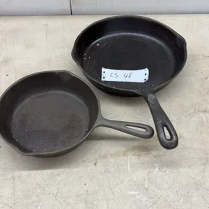 Two Cast Iron Skillets: Wagner's 1891 Original 10 1/2" Skillet & 8" Skillet