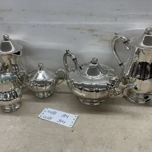 Primrose Plate Five-Piece Silver-Plated Tea and Coffee Set