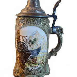 Rein Zinn German Beer Stein With Pewter Lid 10''H