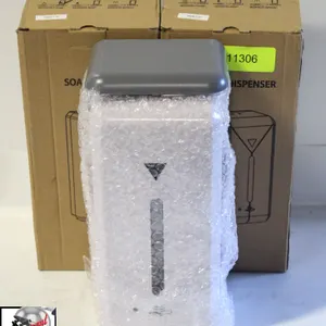 TWO PLASTIC WHITE SOAP DISPENSERS