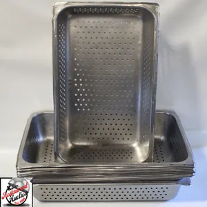 DOZEN 1/2 SIZE PERFORATED S/S INSERTS - 4"