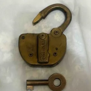 Vintage Brass Adlake Railroad Lock /Key