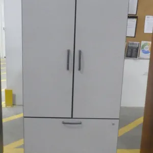 Wood Cabinet 65"T x 24"D x 29.75"W ***No Locking Key, Cabinet door handles broken, Shelf pegs missin