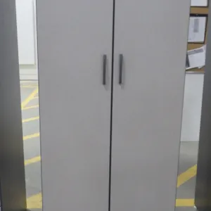 Wood Cabinet 65"T x 24"D x 29.75"W ***No Locking Key, Shelf pegs missing, HEAVY- requires 2-3 people