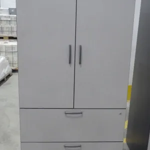 Wood Cabinet 65"T x 24"D x 36"W ***No Locking Key, Shelf pegs missing, HEAVY- requires 2-3 people to