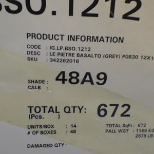 4 pallets of Grey 12"X12" Tiles ***Approximately 8500lbs***