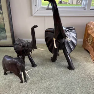 Hand Carved Ebony Elephants