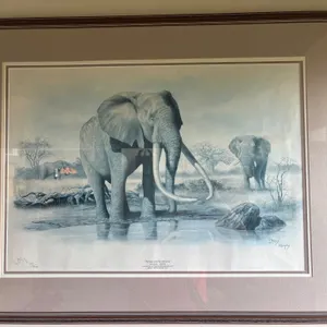 Elephants at Killimanjaro by Artist Charles Frace