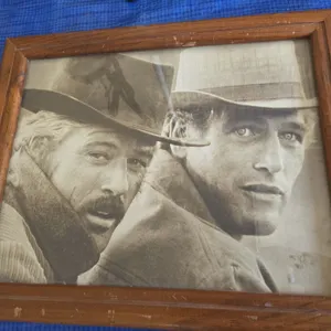 Butch Cassidy And The Sundance Kid B&W Metal Plaque Western Film 1969