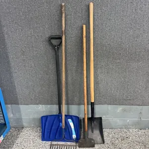 2 SHOVELS-GRAVEL RAKE-SCRAPER