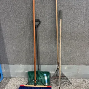 SHOVEL-RAKE-POINTED HOE-BROOM