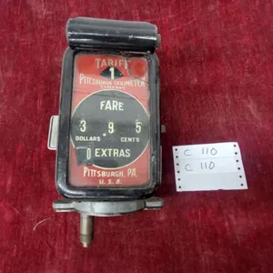 Vintage Pittsburgh Taximeter Company Mechanical Taxi Fare Meter, Tariff 1, Pittsburgh, PA