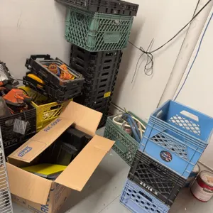 Plastic Crates, File Organizers, and Miscellaneous Items