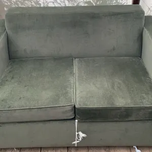 Custom Made Green Velvet Loveseat Pull-Out Bed from the Jasper Park Lodge