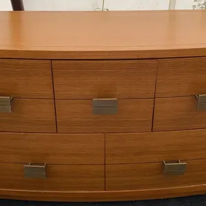 Asian Oak Six-Drawer Wooden Dresser with Metal Handles- Jasper Park Lodge Custom