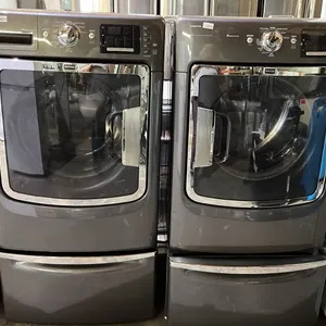 MAYTAGE MAXIMA HE FRONT LOAD WASHER & DRYER SET WITH PEDESTAL DRAWERS