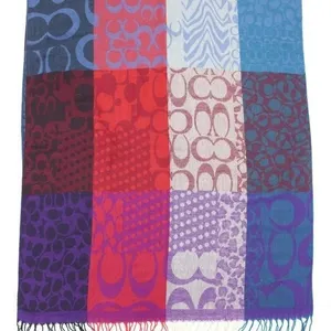 COACH PASHMINA Y2K LOGO & COLOURBLOCK SCARF