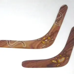 PAIR OF WIRADJURI ABORIGINAL ART BOOMERANGS