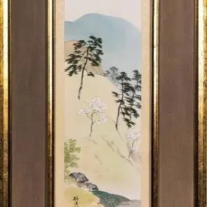 SIGNED JAPANESE LANDSCAPE PAINTING ON SILK