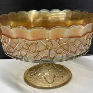 Iridescent Marigold Pedestal Berry Bowl