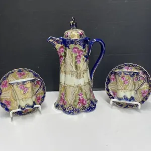 Royal Nippon Cocoa Pot With 2 Matching Demitasse