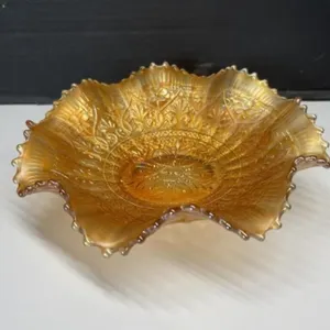 Northwood Carnival Glass Dish - Hearts And Flowers