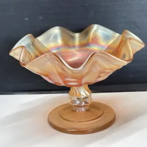 Small Carnival Glass Pedestal Dish