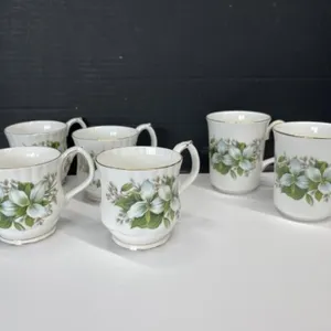 6 Royal Albert Trillium Coffee Mugs - 2 Styles