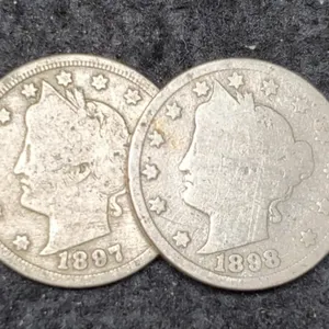 (2) V Nickels: 1897, 1898