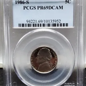 1986-S Slab J. Nickel Proof PCGS PR69 DCAM