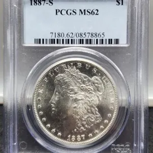 1887-S Slab Morgan Dollar PCGS MS62