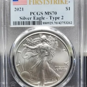 2021 T2 Slab Silver Eagle PCGS MS70 w/