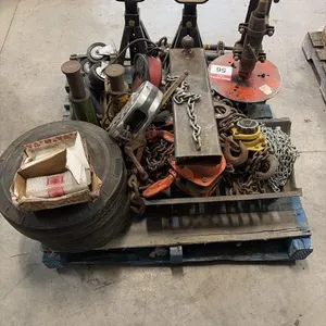 Pallet With Jack Stands, Boomers, Chain Hoist