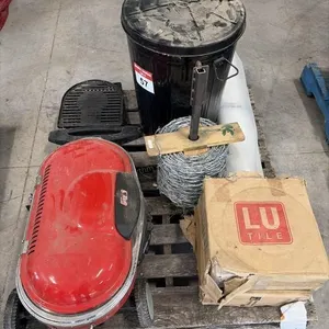 Pallet With Coleman BBQ, Roll Of Plastic and More