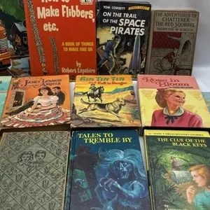 Vintage Book lot Kids Etc space trains Nancy drew